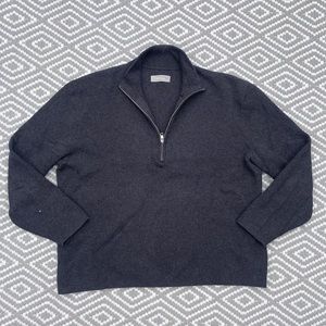 Everlane Womens 1/2 Zip Dark Gray Size Large Comfy Organic Cotton